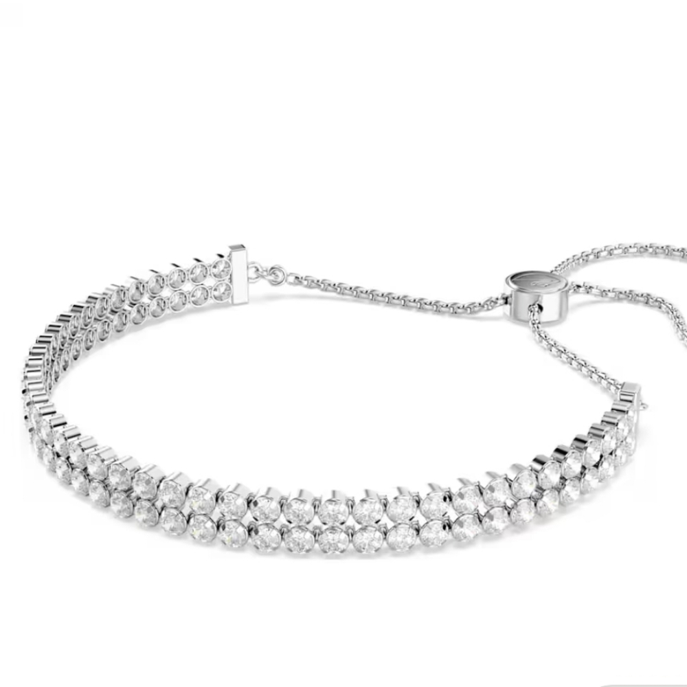 Swarovski Matrix Tennis Bracelet, White, Rhodium Plated- Excellent Condition